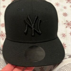 New Era Black Cap with Embroidered Logo